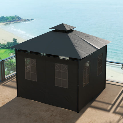 Garden pavilion tent, approx. 3x3m, dark grey, weatherproof