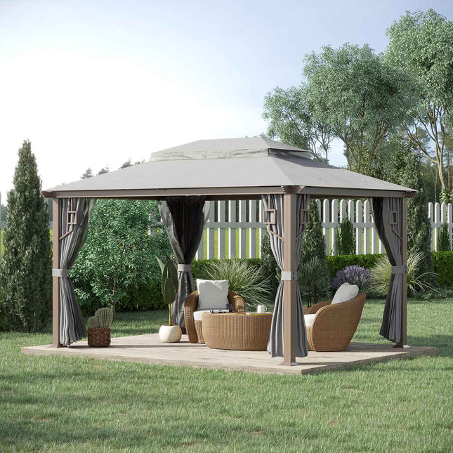 Outdoor garden pavilion tent, 4x3m, metal frame, mosquito net