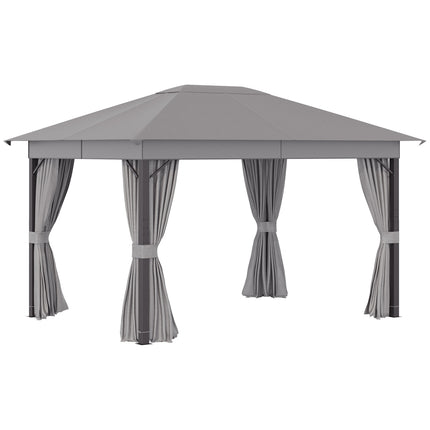 Garden marquee tent – 4x3m, grey, aluminum frame