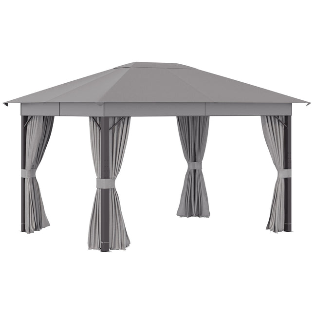 Garden marquee tent – 4x3m, grey, aluminum frame
