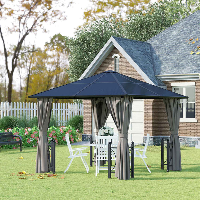Garden pavilion tent, black aluminium, 300x300x263 cm