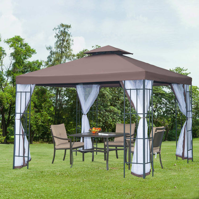 Garden pavilion - Mosquito net & Double roof - 3x3m