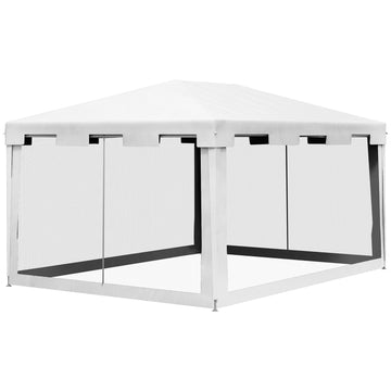 Garden pavilion tent 4x3m with mesh walls