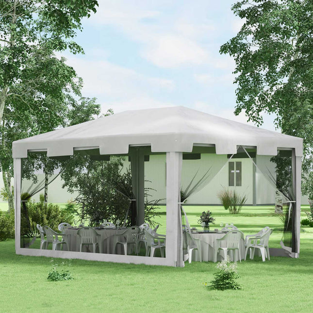 Garden pavilion tent 4x3m with mesh walls