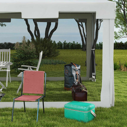 Garden pavilion tent 4x3m with mesh walls