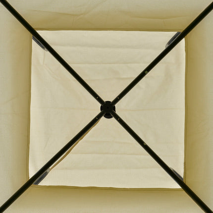 Beige metal polyester pavilion tent, double roof 3.45m