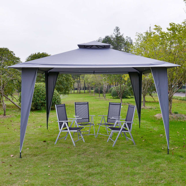 Gray metal Pavilion Party tent 3.45x3.45x2.68M Polyester