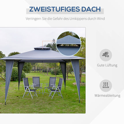 Gray metal Pavilion Party tent 3.45x3.45x2.68M Polyester