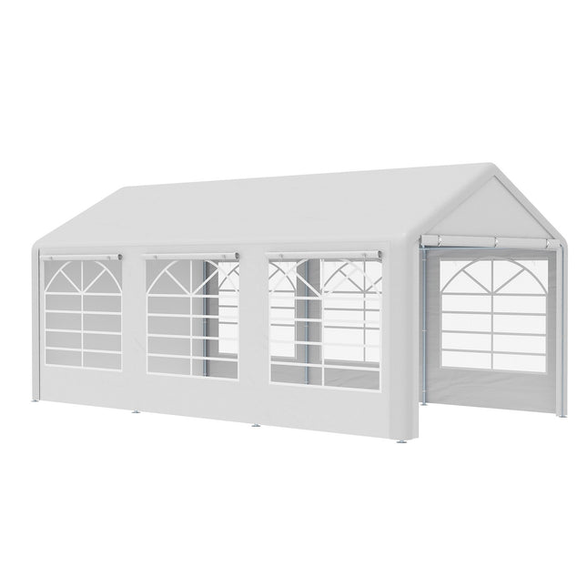 White pavilion party tent, 3x6m, with 4 side walls