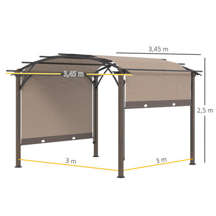 Pergola with adjustable roof, 3.45x3.45M, UV50 Waterproof