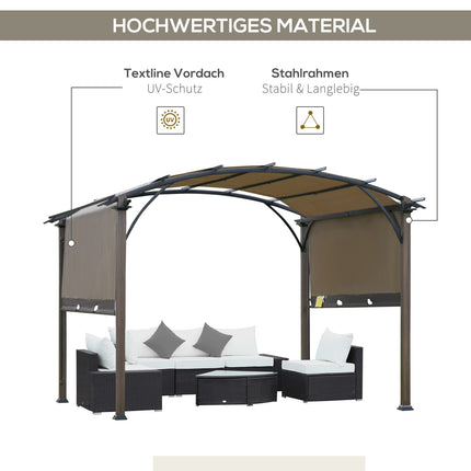 Pergola with adjustable roof, 3.45x3.45M, UV50 Waterproof