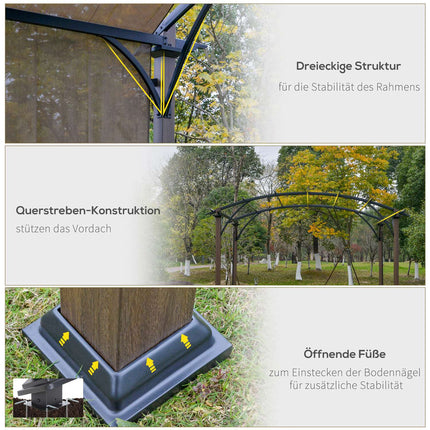 Pergola with adjustable roof, 3.45x3.45M, UV50 Waterproof