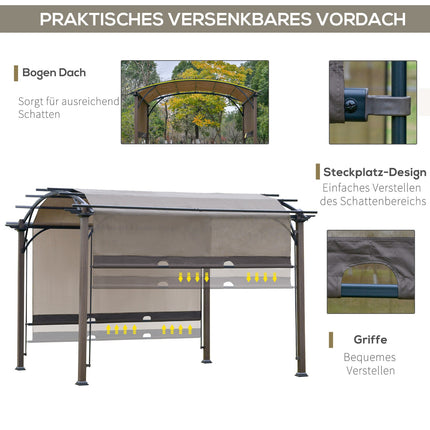 Pergola with adjustable roof, 3.45x3.45M, UV50 Waterproof