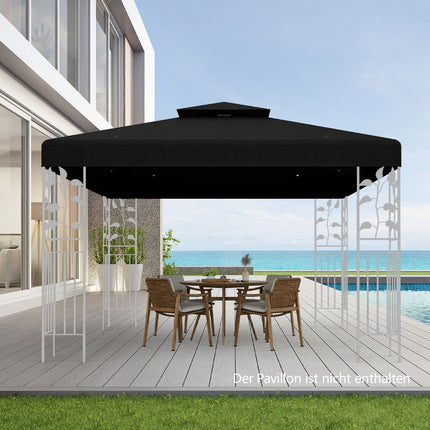 Pavilion Replacement Roof 3x3M Black – Weather-Resistant