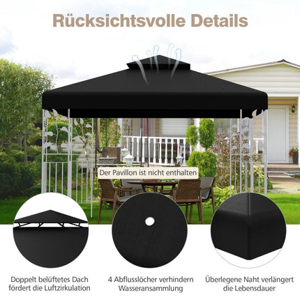 Pavilion Replacement Roof 3x3M Black – Weather-Resistant