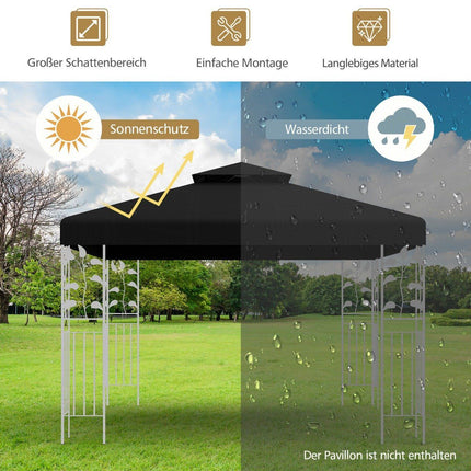 Pavilion Replacement Roof 3x3M Black – Weather-Resistant