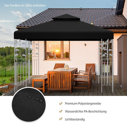 Pavilion Replacement Roof 3x3M Black – Weather-Resistant