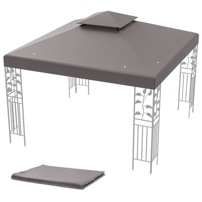 Pavilion Replacement Roof, 3x3M, Gray, Ventilation Flap