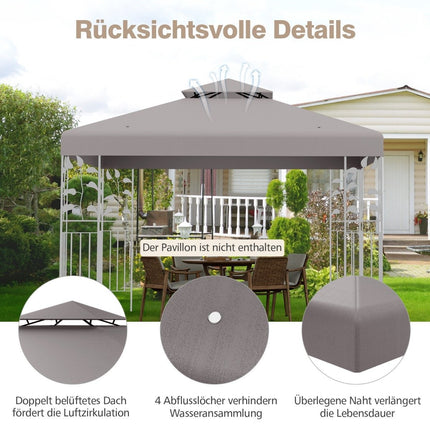 Pavilion Replacement Roof, 3x3M, Gray, Ventilation Flap