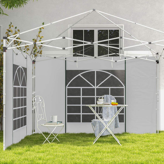 Party tent side panels with window & door, 3x3/3x6 m, White