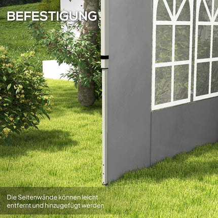 Pavilion Side Walls Set, 3x3/3x4m, Waterproof, Light Grey
