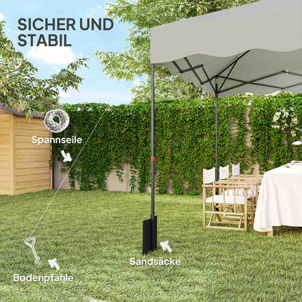 Paviljoen ca. 3x3m, waterafstotend, stabiel, winterbestendig pop-up vouwpaviljoen met UV-bescherming 50+, opvouwbare partytent, tuintent met roltas, tuinpaviljoen voor kamperen, tuin, crèmewit