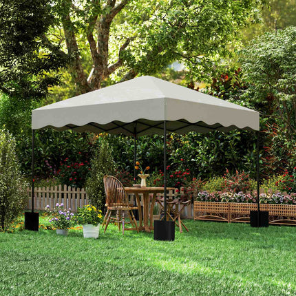 Paviljoen ca. 3x3m, waterafstotend, stabiel, winterbestendig pop-up vouwpaviljoen met UV-bescherming 50+, opvouwbare partytent, tuintent met roltas, tuinpaviljoen voor kamperen, tuin, crèmewit