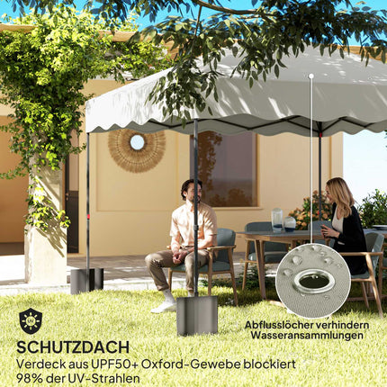 Paviljoen ca. 3x3m, waterafstotend, stabiel, winterbestendig pop-up vouwpaviljoen met UV-bescherming 50+, opvouwbare partytent, tuintent met roltas, tuinpaviljoen voor kamperen, tuin, crèmewit