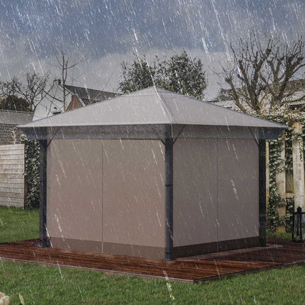 Paviljoenhoes 3x3m, waterdicht, stabiel, wintervast beschermhoes, paviljoendak vervangingshoes voor tuinpaviljoen, vervangend dak regenhoes zeildoek voor tuintent, transparant Aosom