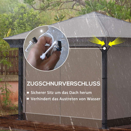 Paviljoenhoes 3x3m, waterdicht, stabiel, wintervast beschermhoes, paviljoendak vervangingshoes voor tuinpaviljoen, vervangend dak regenhoes zeildoek voor tuintent, transparant Aosom