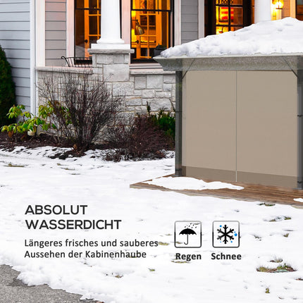 Paviljoenhoes 3x3m, waterdicht, stabiel, wintervast beschermhoes, paviljoendak vervangingshoes voor tuinpaviljoen, vervangend dak regenhoes zeildoek voor tuintent, transparant Aosom