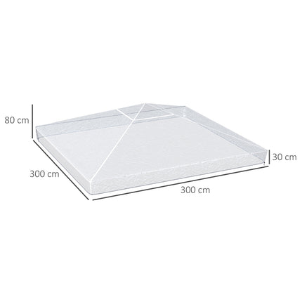 Paviljoenhoes 3x3m, waterdicht, stabiel, wintervast beschermhoes, paviljoendak vervangingshoes voor tuinpaviljoen, vervangend dak regenhoes zeildoek voor tuintent, transparant Aosom
