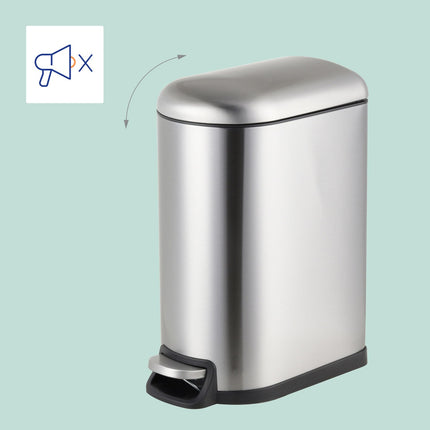 Pedal Bin, 10L Metal, Soft-Close Lid