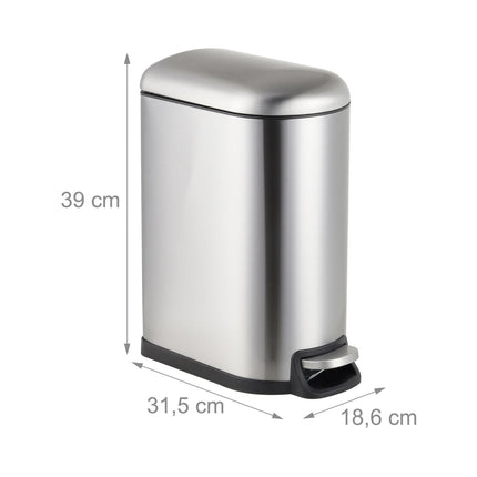 Pedal Bin, 10L Metal, Soft-Close Lid