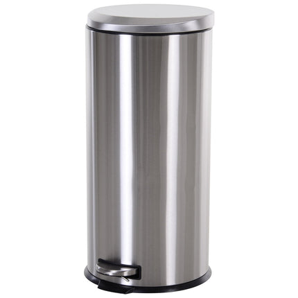 30L pedal container in stainless steel with soft-closing lid