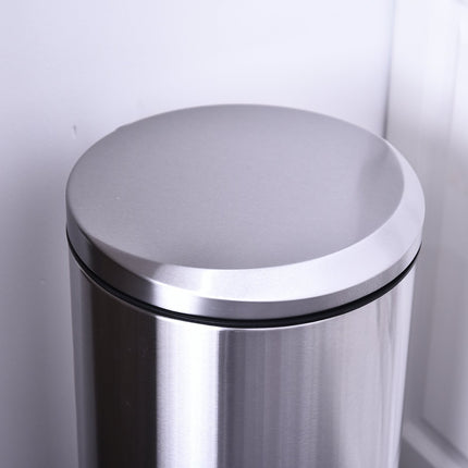 30L pedal container in stainless steel with soft-closing lid