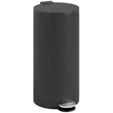 Pedal Bin 30 L with Soft-Close Lid, Removable Inner Bucket, Black