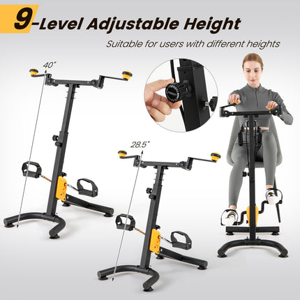 Pedal Exerciser With Adjustable Handgrip, Foldable, 9-Level