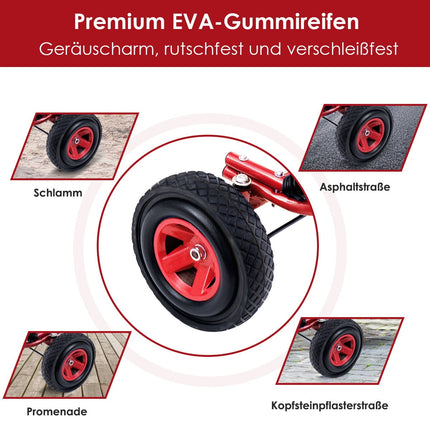 Pedal GoKart for Kids, Adjustable Seat, Red