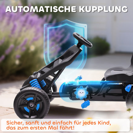 Pedal Go-Kart for Kids, Brake, Non-Slip Wheels, 3-6 Years
