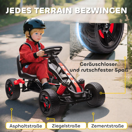 Pedal Go-Kart for Kids, Brake, Non-Slip Wheels, Ages 3-6