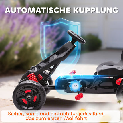 Pedal Go-Kart for Kids, Brake, Non-Slip Wheels, Ages 3-6