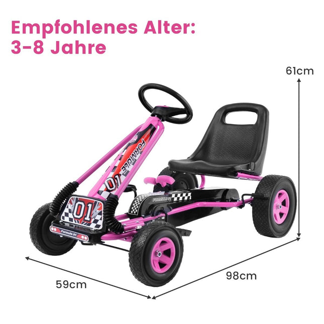 Pedal go-kart pedal-operated ride-on car children's car pedal vehicle 98 x 59 x 61cm pink