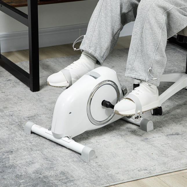 Pedaaltrainer mini-hometrainer voor senioren met 8 verstelbare magnetische weerstanden en LCD-display arm- en beentrainer fitnessfiets voor thuistrainingsapparaat Aosom