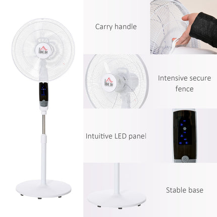 Pedestal fan, 138 cm steel, timer & remote control, adjustable heights
