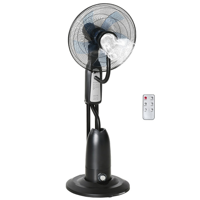 Pedestal fan with mist, timer, adjustable angle, 3 positions