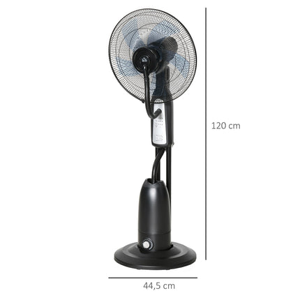 Pedestal fan with mist, timer, adjustable angle, 3 positions