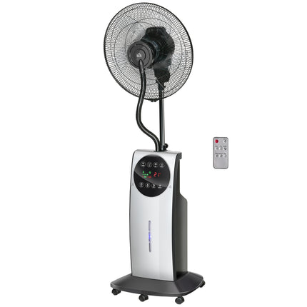 Pedestal Mist Fan 90W, 3 air modes, remote control, black