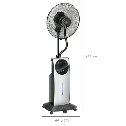 Pedestal Mist Fan 90W, 3 air modes, remote control, black