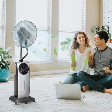 Pedestal Mist Fan 90W, 3 air modes, remote control, black